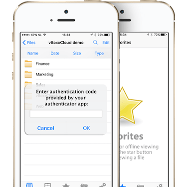 tweestapsverificatie in vboxxcloud